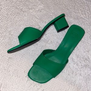 Zara Green Heeled Sandal - Size 38